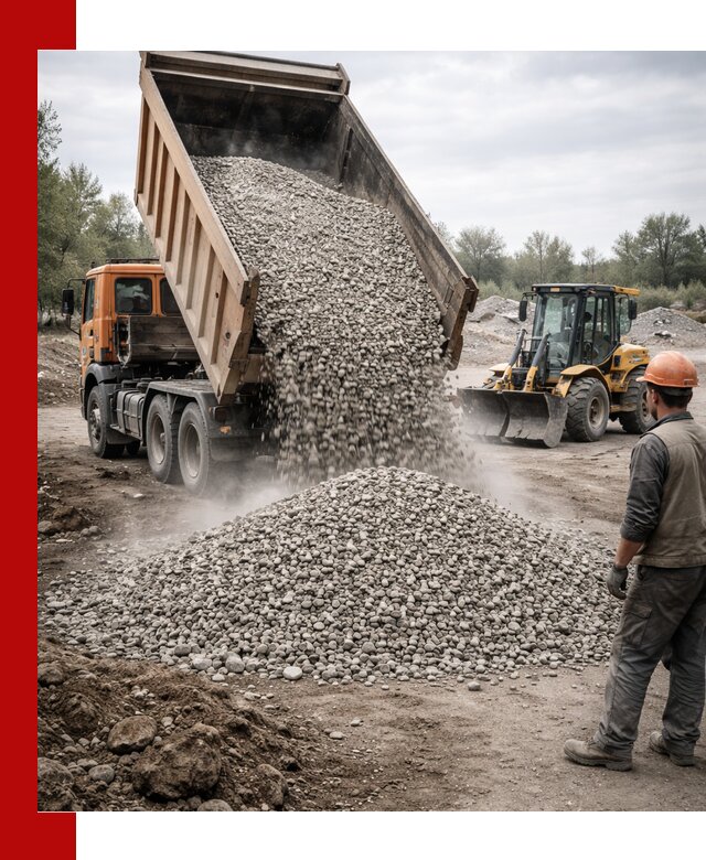 Доставка щебня в Армавире крупными и мелкими фракциями