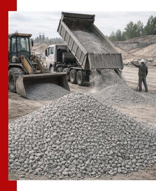 Доставка известнякового щебня фр. 5–20 в Армавире