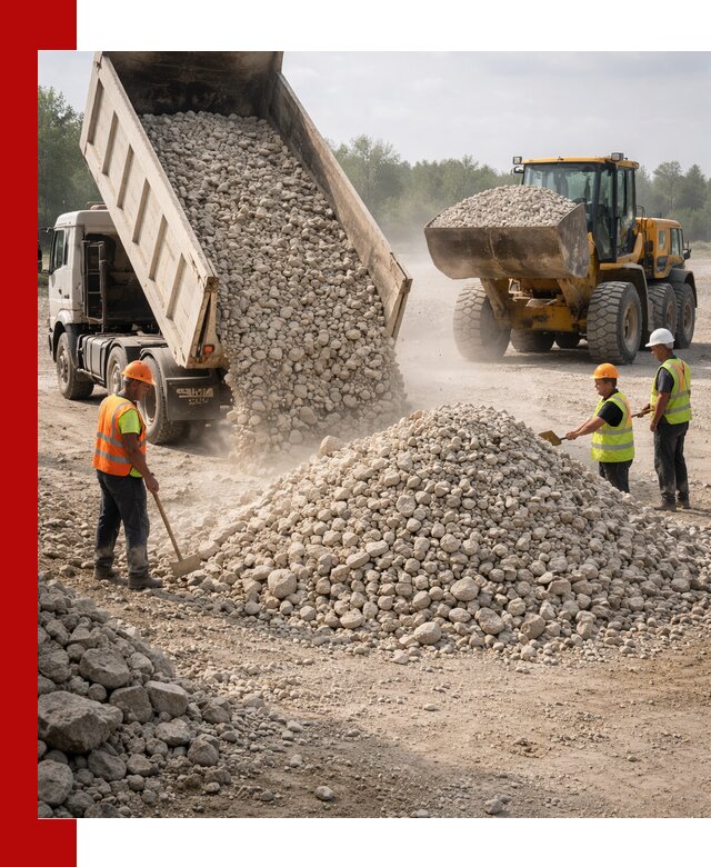 Доставка известнякового щебня фр. 40-70 в Армавире