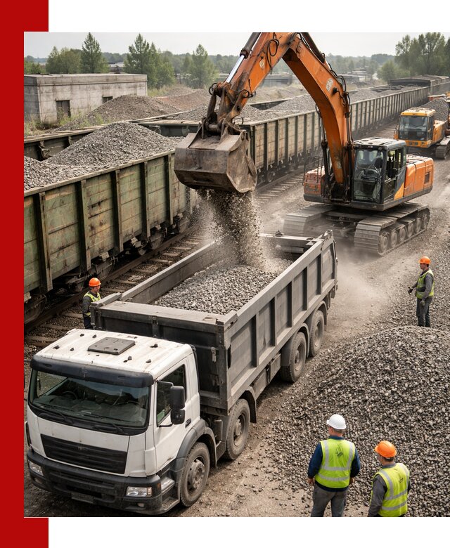 Железнодорожный щебень фракция 25–60 для поставок в Армавире