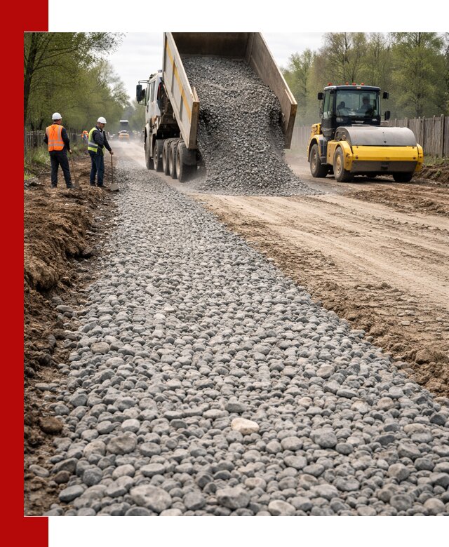 Доставка щебня для отсыпки дорог в Армавире высокого качества