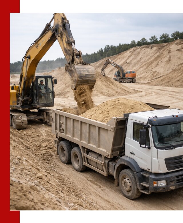 Доставка карьерного песка с самосвалами и разгрузкой в Армавире