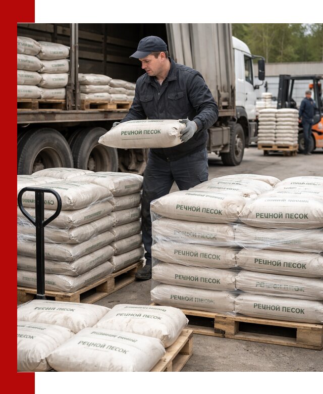 Речной песок в мешках с доставкой в Армавире