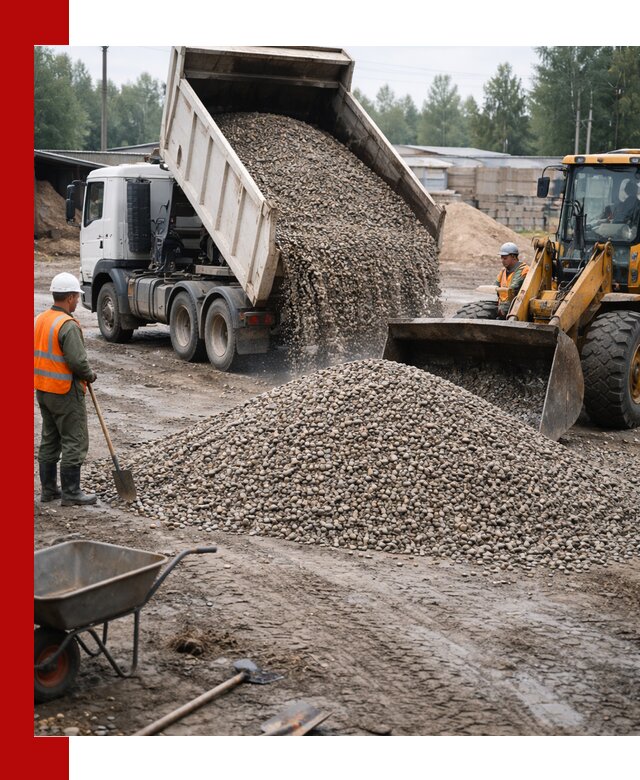 Мытый гравий с доставкой в Армавире от карьера до участка