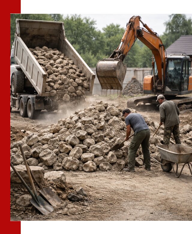 Доставка и разгрузка бутового камня в Армавире