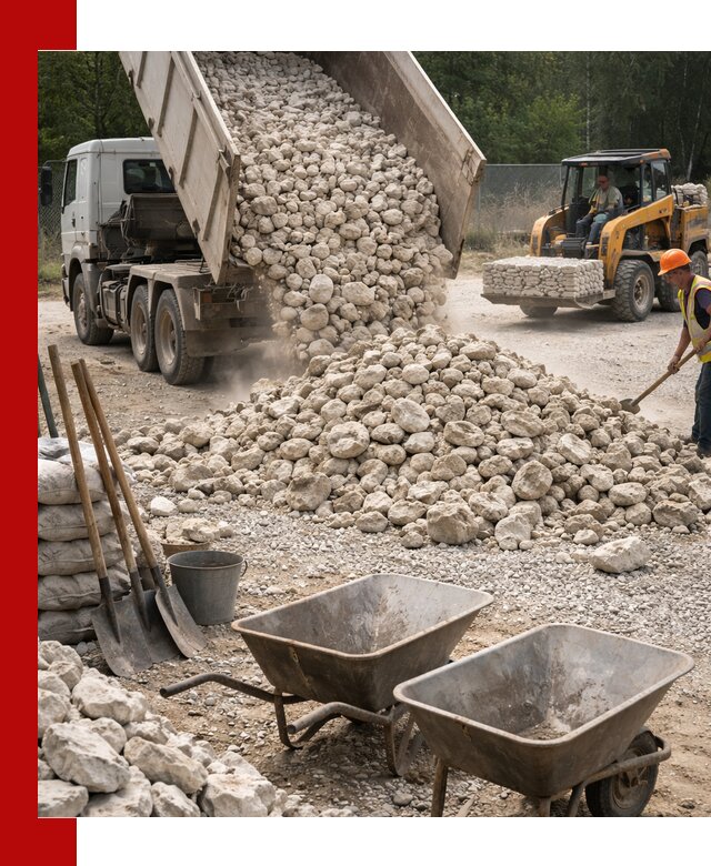 Доставка и продажа бутового известнякового камня в Армавире