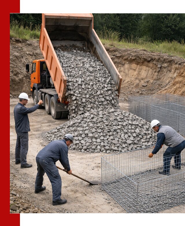 Камень для габионов с доставкой в Армавире быстро и надёжно