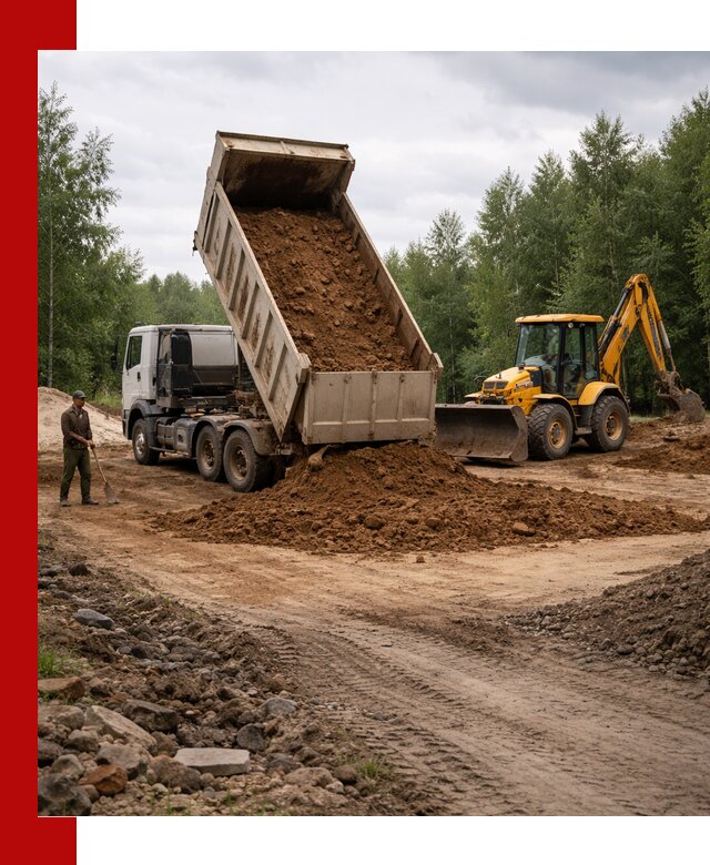 Доставка суглинка самосвалами в Армавире подсыпка и планировка