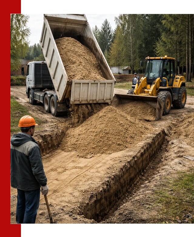Доставка песчаного грунта в Армавире для строительных работ