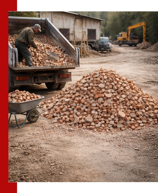 Доставка и подушка из боя кирпича с разгрузкой в Армавире