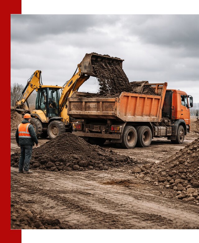 Вывоз грунта и строительного мусора в Армавире грузовыми самосвалами